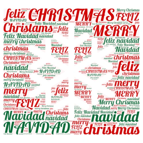 Copy of Navidad word cloud art