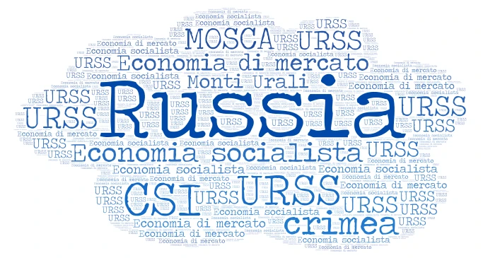 russia word cloud art