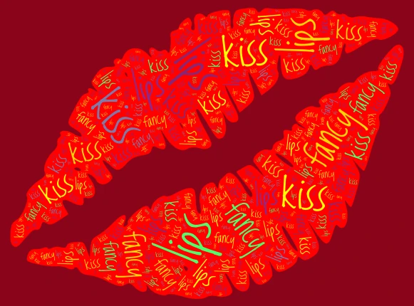 lips word cloud art