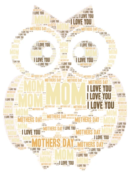 owl word cloud art