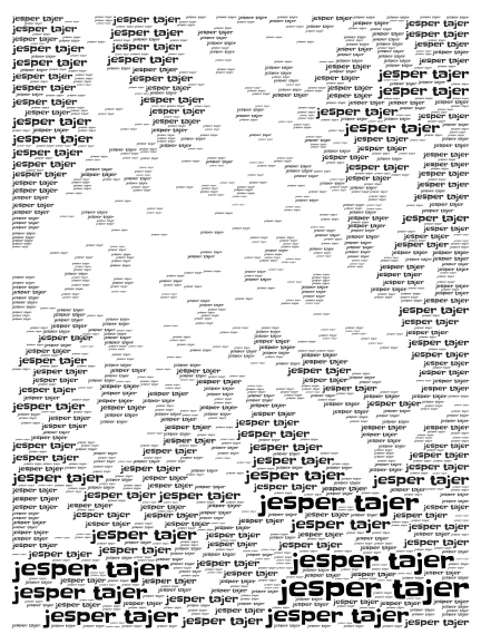 Jesper Tajer word cloud art
