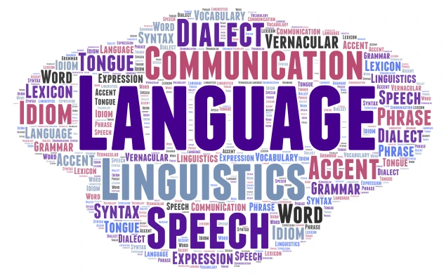 Language  word cloud art