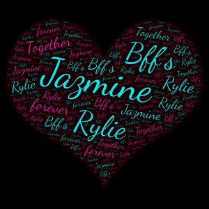 Copy of Jazmine and Rylie word cloud art