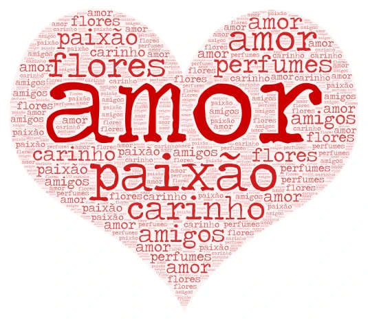coraçao word cloud art