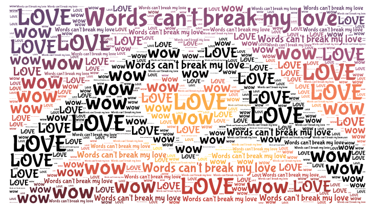 showing your love word cloud art