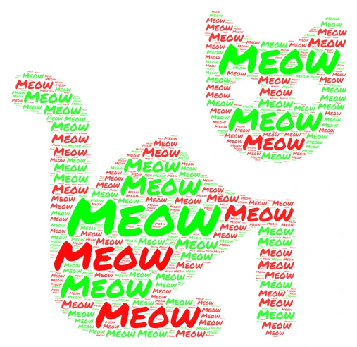 Meow word cloud art