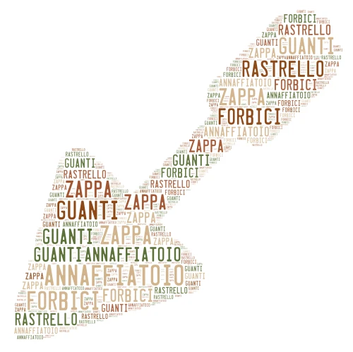 gli attrezzi dell'orto word cloud art