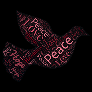 Peace Symbolized word cloud art