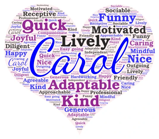 Carol word cloud art