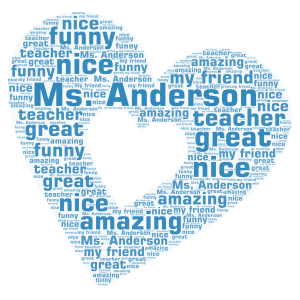 Kaylynn to Ms. Anderson word cloud art