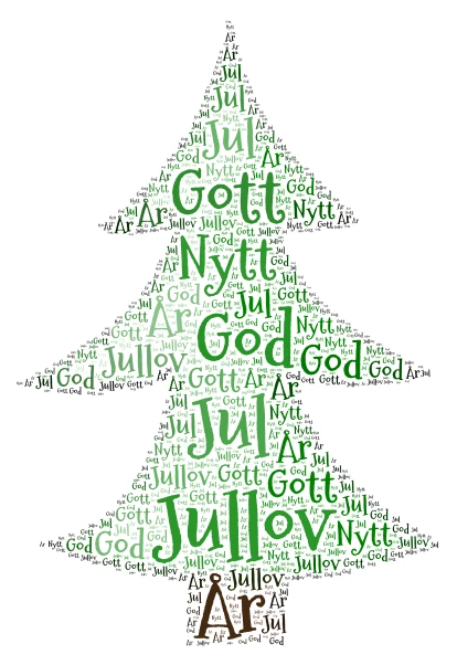 Christmas Tree word cloud art