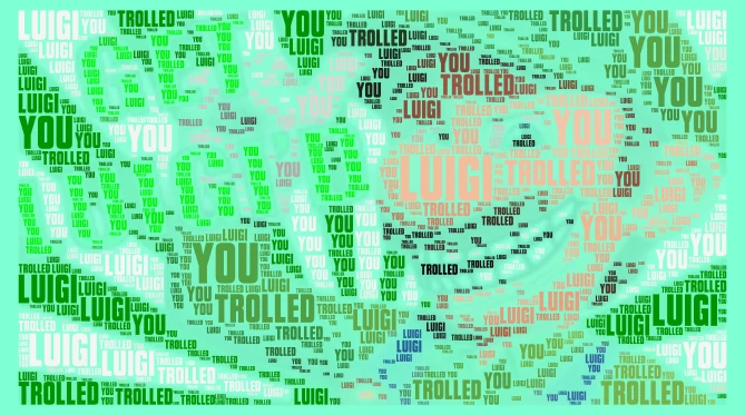 TROLL LUIGI word cloud art