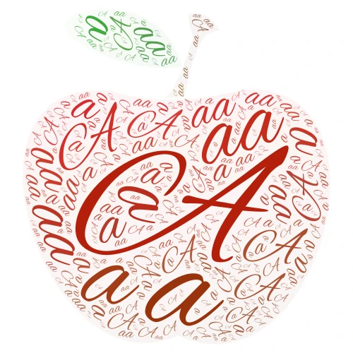 Apple word cloud art