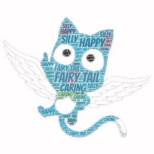 Fairy tail Happy word cloud art