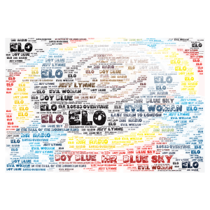Electronic Light Orchestra (ELO) word cloud art