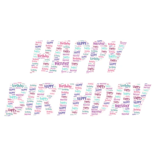 Happy Birthday word cloud art