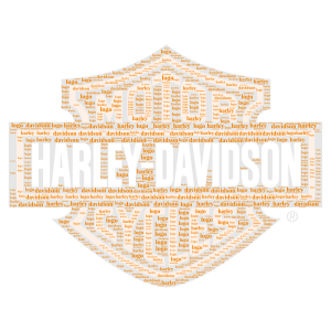 harley davidson logo word cloud art