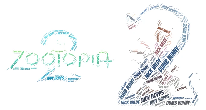 Zootopia 2 word cloud art