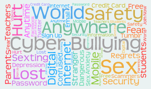 Cyber safety word cloud art