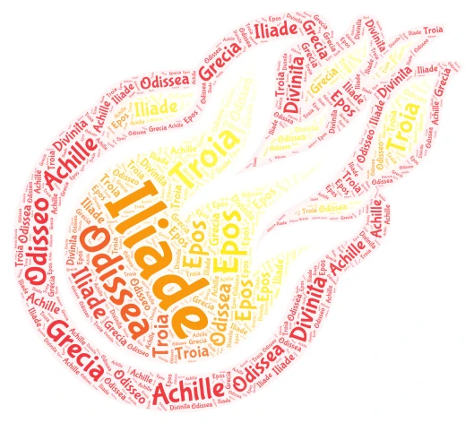 Iliade e Odissea  word cloud art