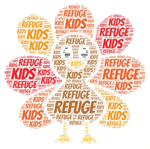 Refuge Kids word cloud art