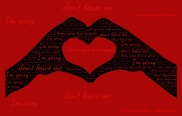 YOUR LOVE IS GONE word cloud art