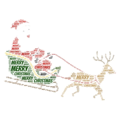 Merry Christmas word cloud art