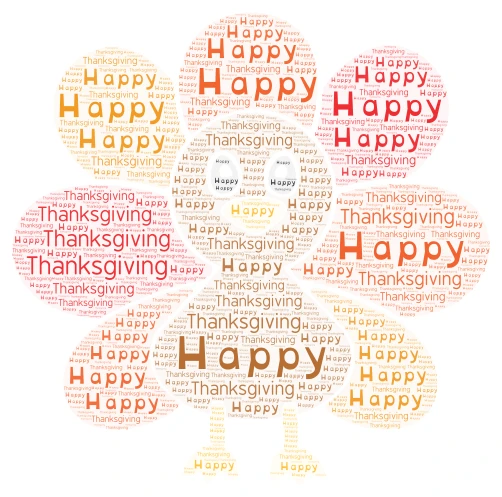 Thanksgiving word cloud art