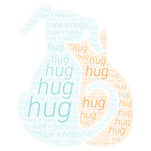 virtual hug word cloud art