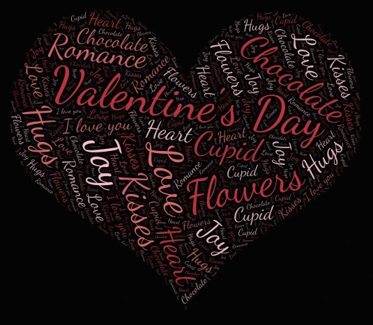 Valentine's Day word cloud art