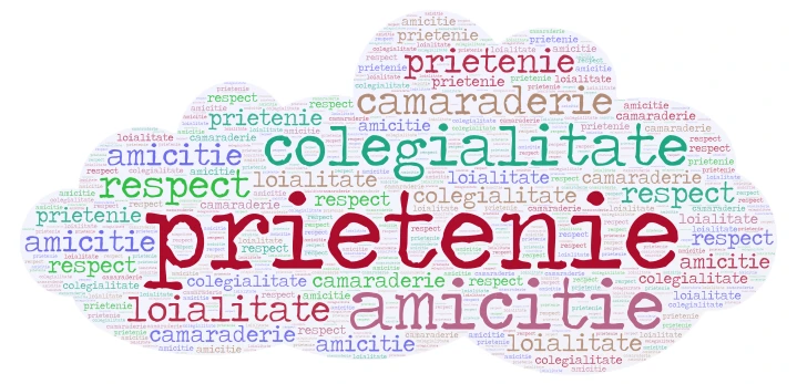 Prietenie word cloud art
