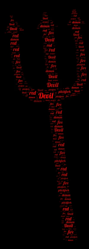 devils and demons word cloud art