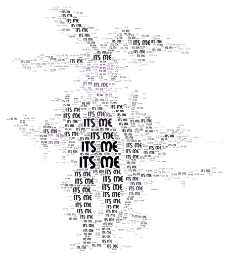 its me 2 word cloud art