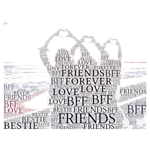 Friends word cloud art
