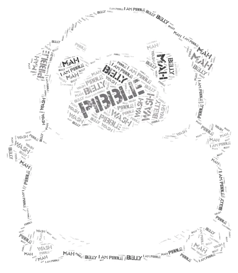 Pibble word cloud art