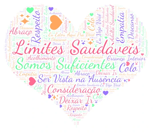 Limites saudáveis word cloud art