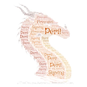 Peril the skywing word cloud art