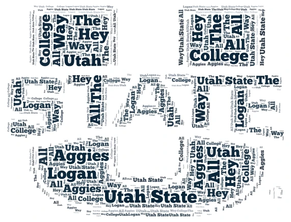 Utah State Aggies word cloud art