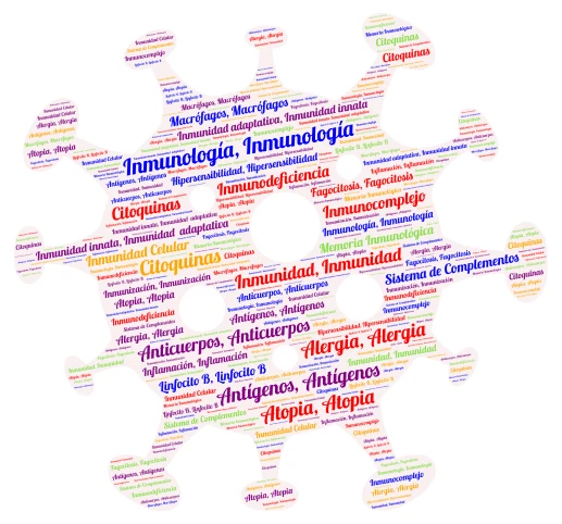 nube de palabras imunologia  word cloud art