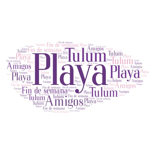 Tulum playa  word cloud art