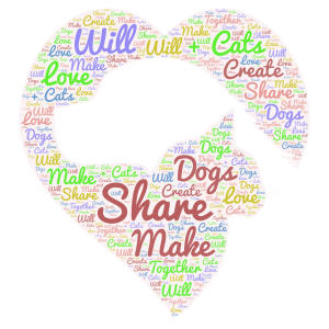 Love dogs and cats forever word cloud art