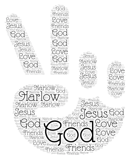 Harlow word cloud art