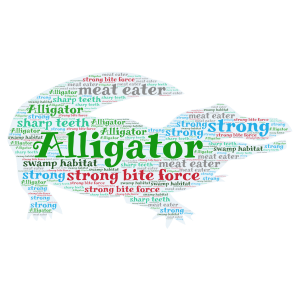 Alligator word cloud art