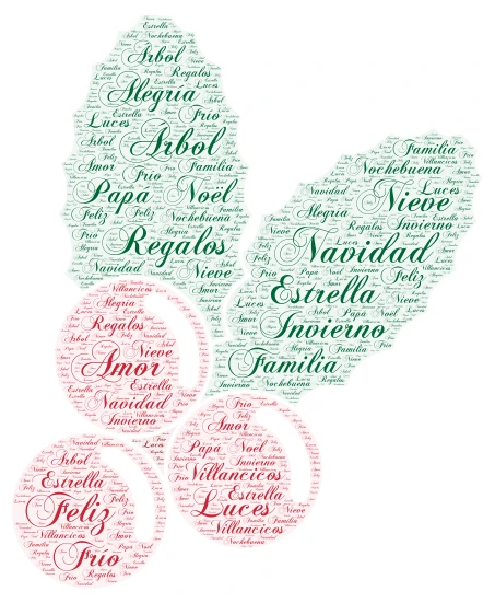 Christmas Holly Jolly word cloud art