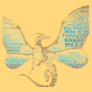 Who is this Dragon?(easy if you have read wings of fire 11) word cloud art