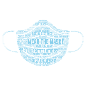 Wear the Mask! word cloud art