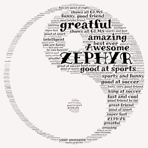 Zephyr word cloud art