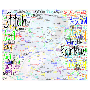 Rainbow Stitch - bringing it back with some changes word cloud art
