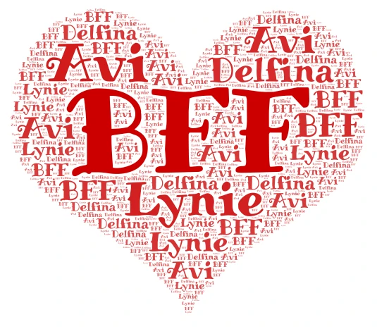 BFF word cloud art