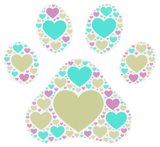 cute paw print word cloud art